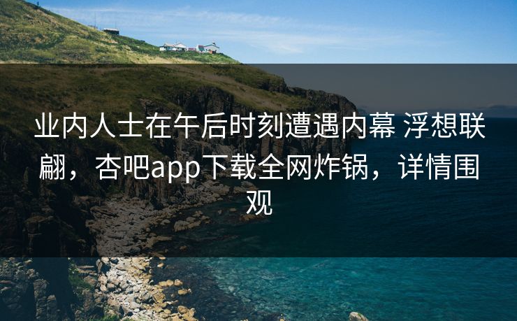 业内人士在午后时刻遭遇内幕 浮想联翩，杏吧app下载全网炸锅，详情围观